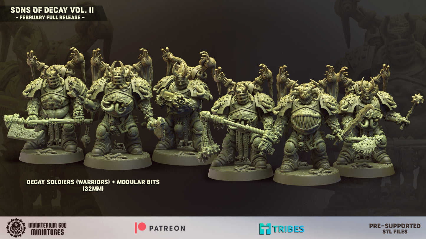 Decay Soldiers Melee by Immaterium God Miniatures