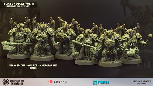 Decay Soldiers Melee by Immaterium God Miniatures